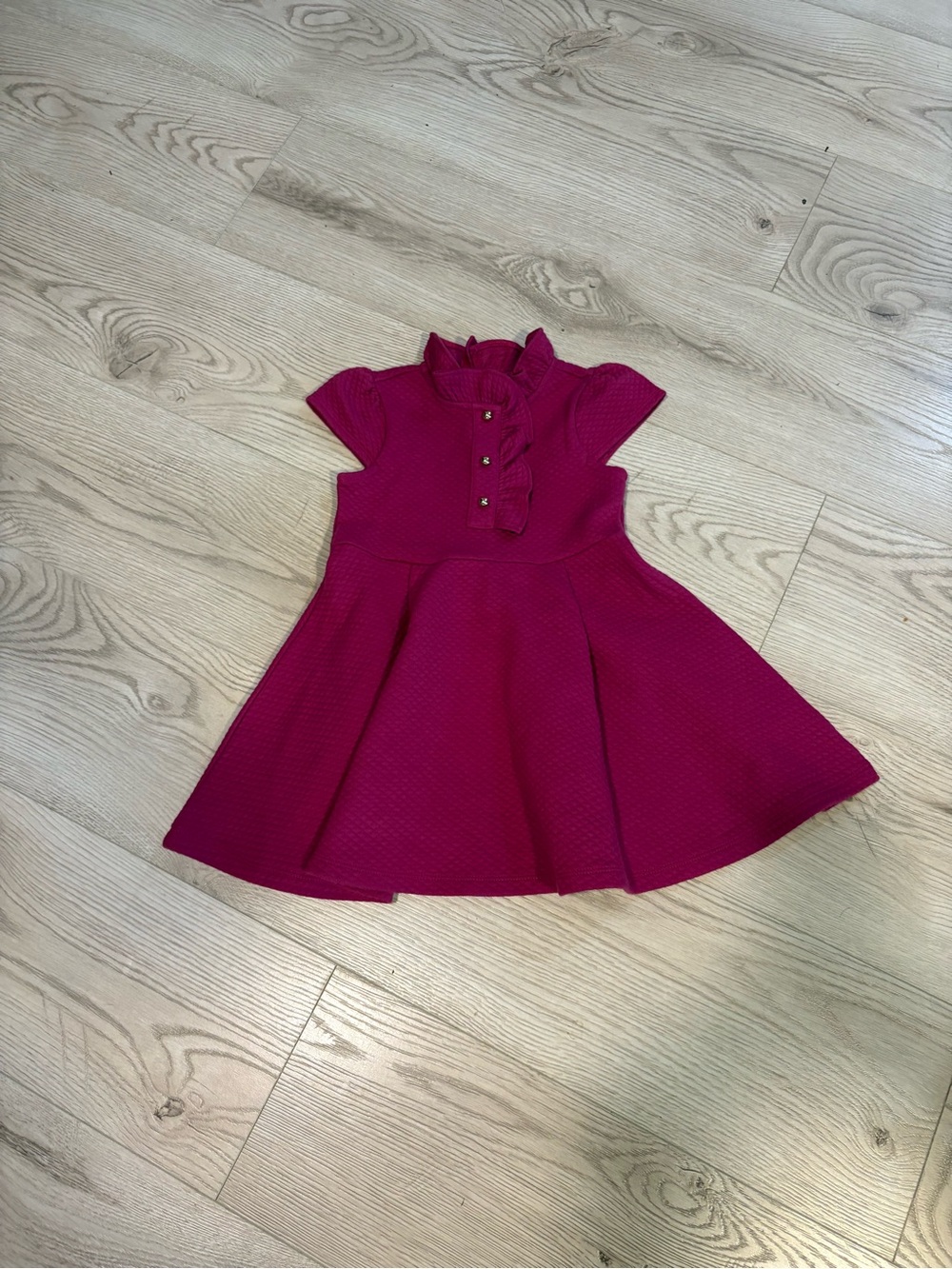 Janie and Jack  Size 3 toddler Girls Fuchsia Ruffle Fit-and-Flare Dress NWOT